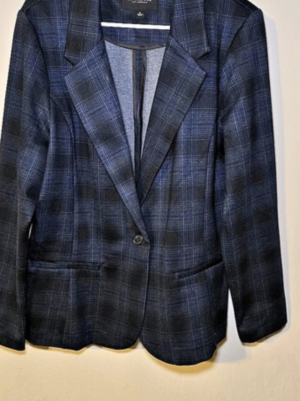 Liverpool Plaid Blazer in Blue & Black XL Like New